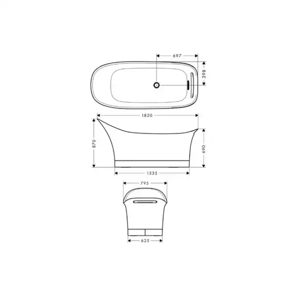 Ванна из минерального литья Axor (Hansgrohe) Urquiola 182 х 79,5 см (11440000) фото 3 Aquada.com.ua Ванна из минерального литья Axor (Hansgrohe) Urquiola 182 х 79,5 см (11440000) фото 3 Aquada.com.ua