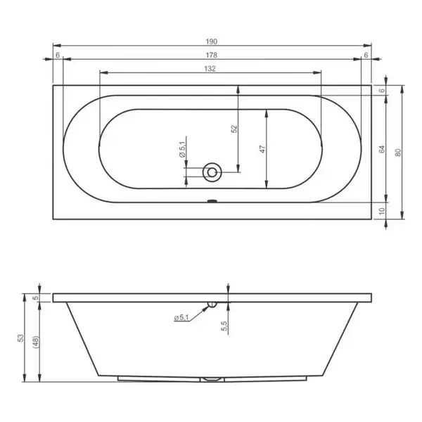 Ванна акриловая Devit Soul 190 х 80 см (19080149) фото 2 Aquada.com.ua