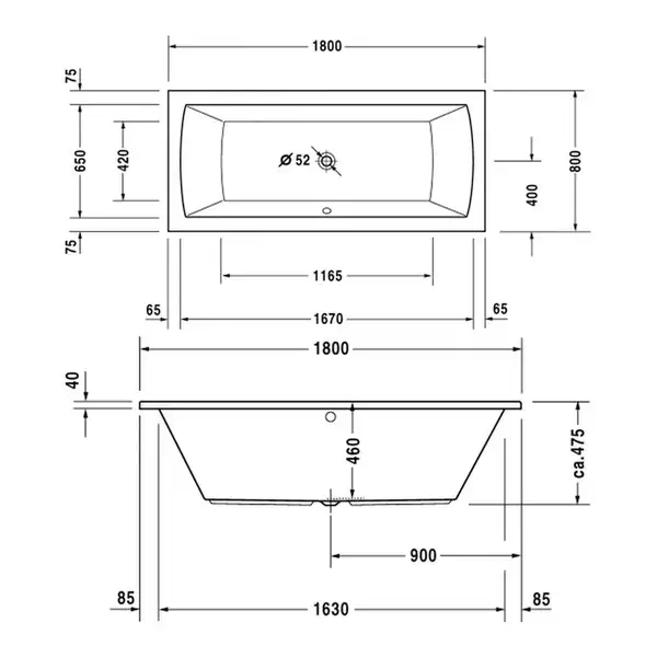 Ванна акриловая Duravit Darling New 180 х 80 см (700028000000000) фото 3 Aquada.com.ua Ванна акриловая Duravit Darling New 180 х 80 см (700028000000000) фото 3 Aquada.com.ua