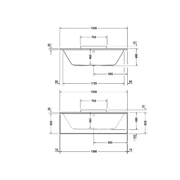Ванна акриловая Duravit DuraStyle 190 х 90 см (700299000000000) фото 3 Aquada.com.ua Ванна акриловая Duravit DuraStyle 190 х 90 см (700299000000000) фото 3 Aquada.com.ua