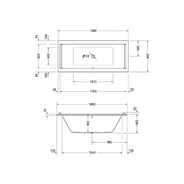 Ванна акриловая Duravit Starck 3 180 х 80 см (700338000000000) фото 3 Aquada.com.ua Ванна акриловая Duravit Starck 3 180 х 80 см (700338000000000) фото 3 Aquada.com.ua