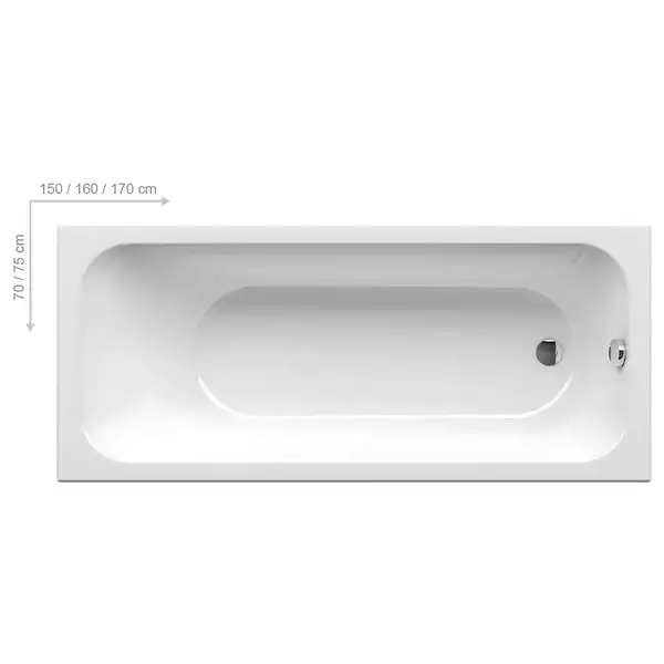 Ванна акриловая Ravak Chrome 150 х 70 см (C721000000) фото 1 Aquada.com.ua