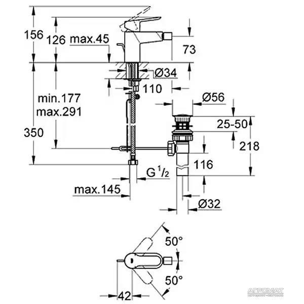 Смеситель для биде Grohe BauEdge (цвет - хром) (23331000) фото 2 Aquada.com.ua