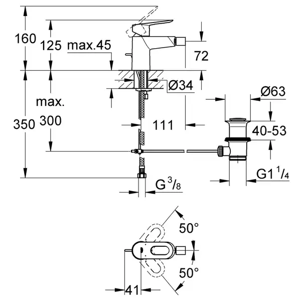 Змішувач для біде Grohe BauLoop (23338000) Змішувач для біде Grohe BauLoop (23338000)