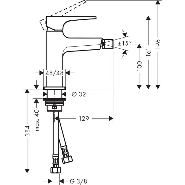 Hansgrohe Metropol Loop Смеситель для биде, хром (74520000) Hansgrohe Metropol Loop Смеситель для биде, хром (74520000)