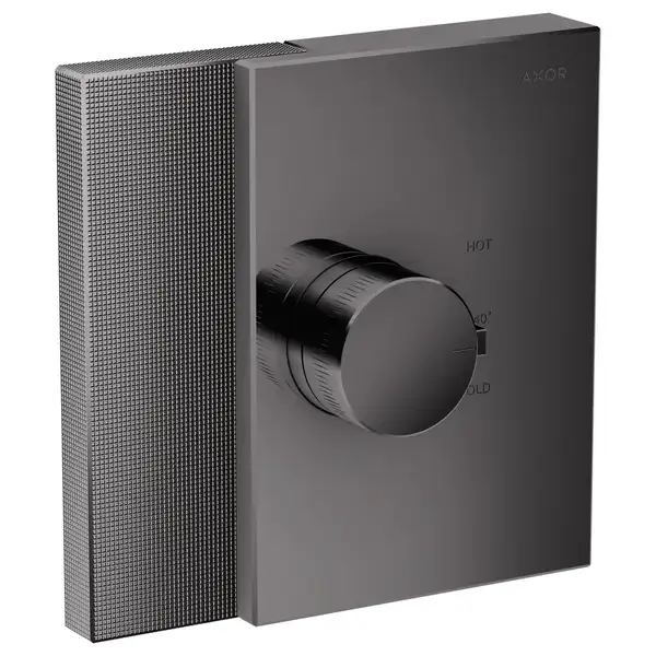 Термостат для душа, алмазная резка HighFlow Axor Edge (цвет - полированный чёрный хром) (46741330) фото 1 Aquada.com.ua Термостат для душа, алмазная резка HighFlow Axor Edge (цвет - полированный чёрный хром) (46741330) фото 1 Aquada.com.ua