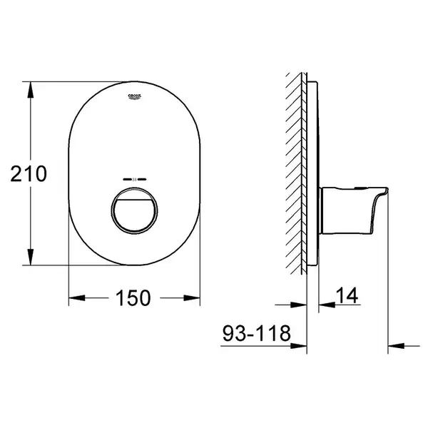 GROHE Центральный термостат для душа GROHTHERM 2000 (19352001) фото 2 Aquada.com.ua
