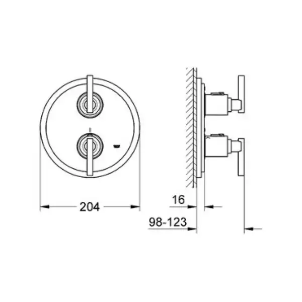 Grohe Atrio Термостат для душа, наружная часть (19398000) фото 2 Aquada.com.ua