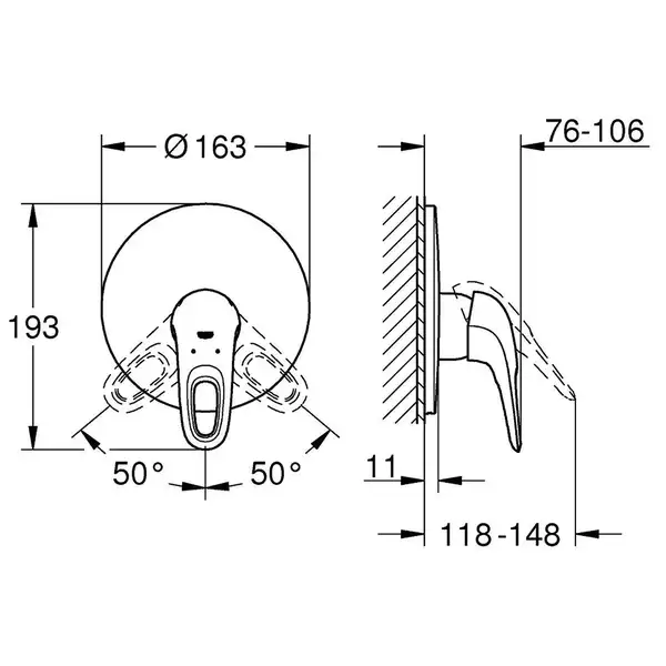 Смеситель однорычажный для ванны Grohe Eurostyle (цвет - хром/белый) (19507LS3) фото 4 Aquada.com.ua Смеситель однорычажный для ванны Grohe Eurostyle (цвет - хром/белый) (19507LS3) фото 4 Aquada.com.ua