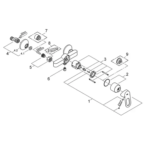 GROHE Смеситель для душа, однорычажный BauLoop (23340000) фото 5 Aquada.com.ua GROHE Смеситель для душа, однорычажный BauLoop (23340000) фото 5 Aquada.com.ua