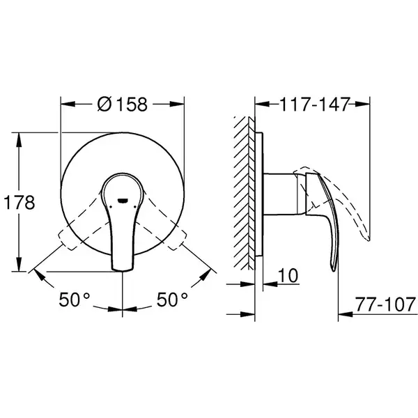 GROHE Одноважільний змішувач на 1 вихід Eurosmart (24042002) фото 5 Aquada.com.ua GROHE Одноважільний змішувач на 1 вихід Eurosmart (24042002) фото 5 Aquada.com.ua
