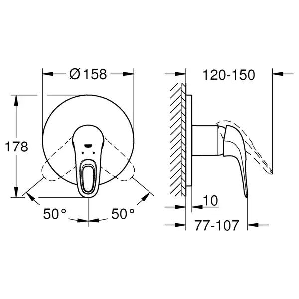 Grohe Eurostyle Змішувач прихованого монтажу, хром (24048003) Grohe Eurostyle Змішувач прихованого монтажу, хром (24048003)