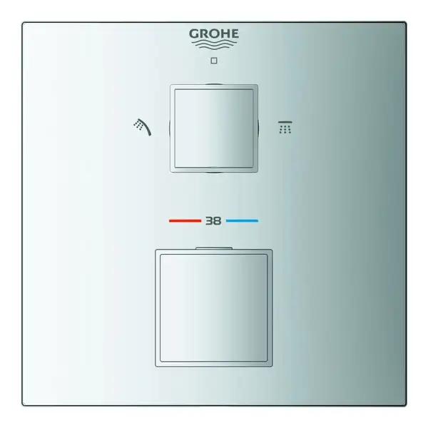 Grohe Grohtherm Cube Термостат для душу на 2 споживача, хром (24154000) Grohe Grohtherm Cube Термостат для душу на 2 споживача, хром (24154000)