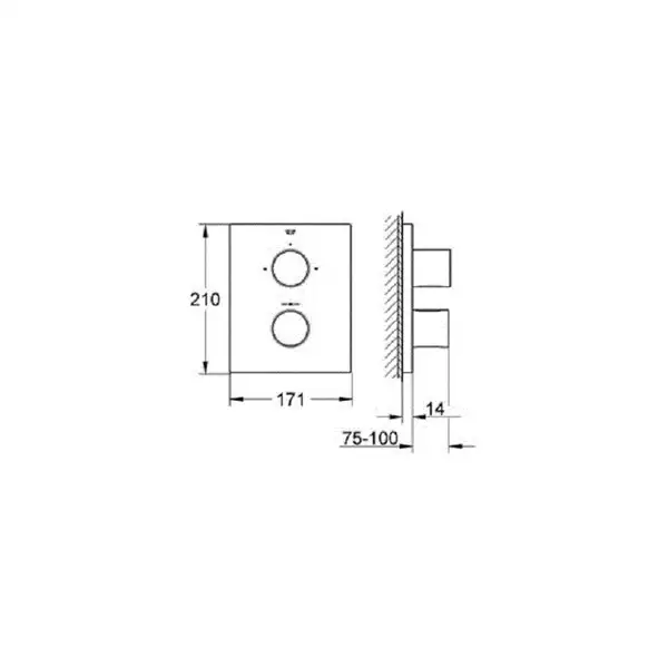 Термостат для душа Grohe Grohtherm F (цвет - хром) (27618000) фото 3 Aquada.com.ua Термостат для душа Grohe Grohtherm F (цвет - хром) (27618000) фото 3 Aquada.com.ua
