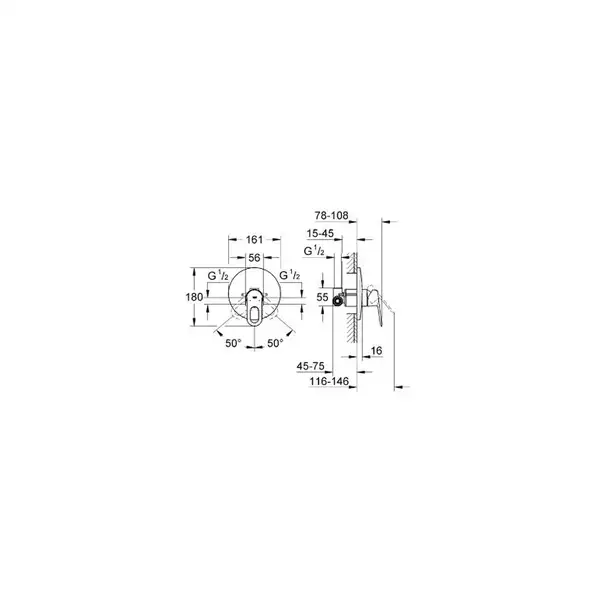 Grohe BauLoop Змішувач для душу, хром (29080000)