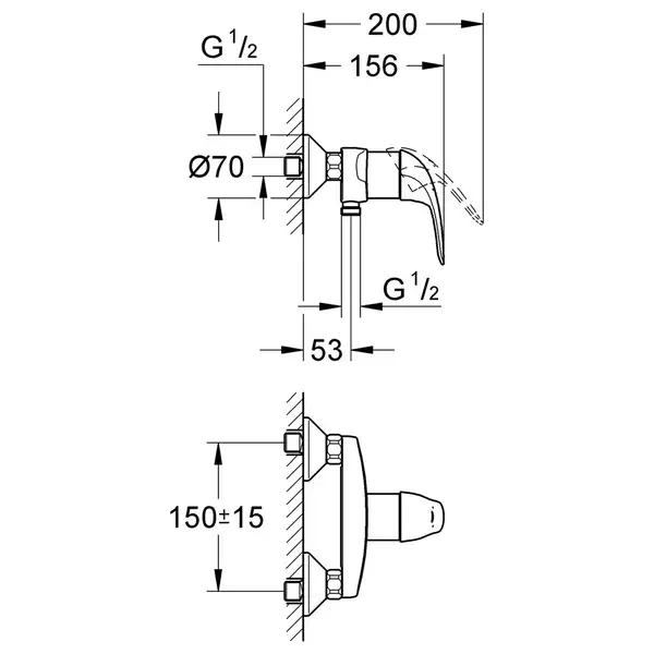 Змішувач для душу Grohe Euroeco New (32740000) Змішувач для душу Grohe Euroeco New (32740000)