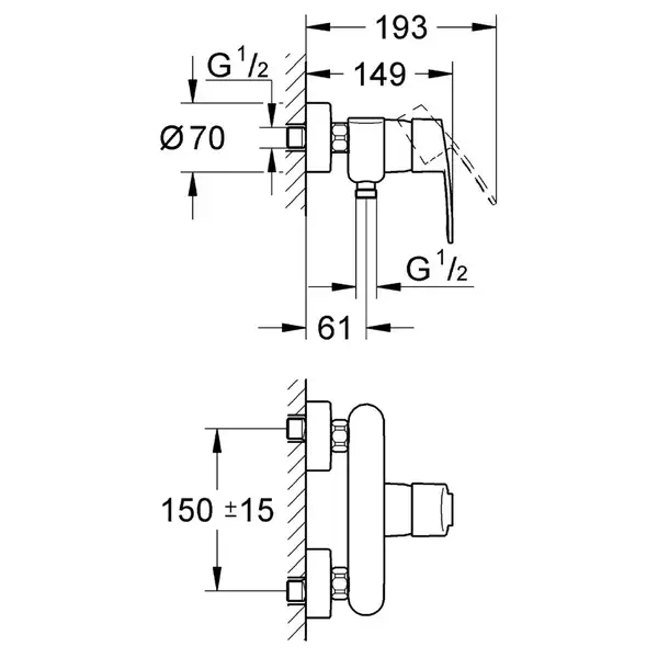 GROHE Смеситель для душа EUROSTYLE COSMOPOLITAN (33590002) фото 3 Aquada.com.ua GROHE Смеситель для душа EUROSTYLE COSMOPOLITAN (33590002) фото 3 Aquada.com.ua
