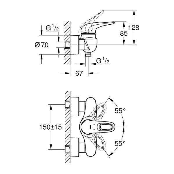Змішувач для душу Grohe Eurostyle (33590003) Змішувач для душу Grohe Eurostyle (33590003)