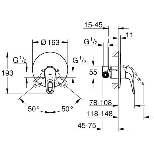 Grohe Eurostyle Смеситель для душа скрытого монтажа, хром (33635003) Grohe Eurostyle Смеситель для душа скрытого монтажа, хром (33635003)