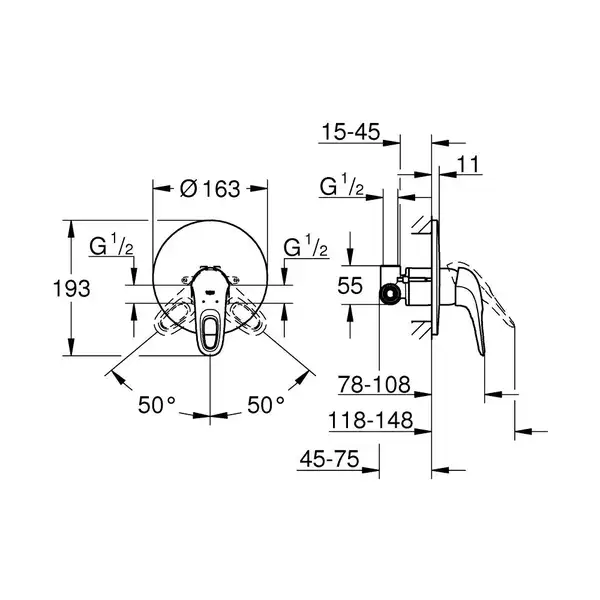 Grohe Eurostyle Смеситель для душа скрытого монтажа, хром (33635003) Grohe Eurostyle Смеситель для душа скрытого монтажа, хром (33635003)