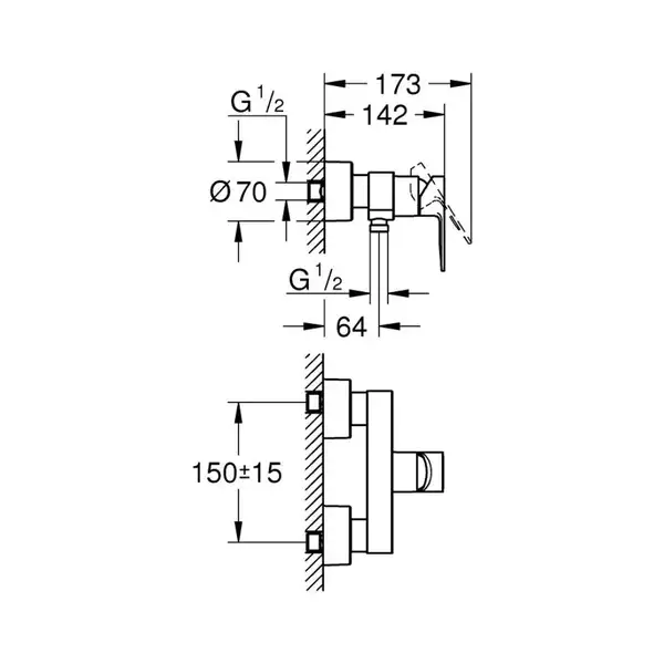 Grohe Lineare New Змішувач для душу, хром (33865001)