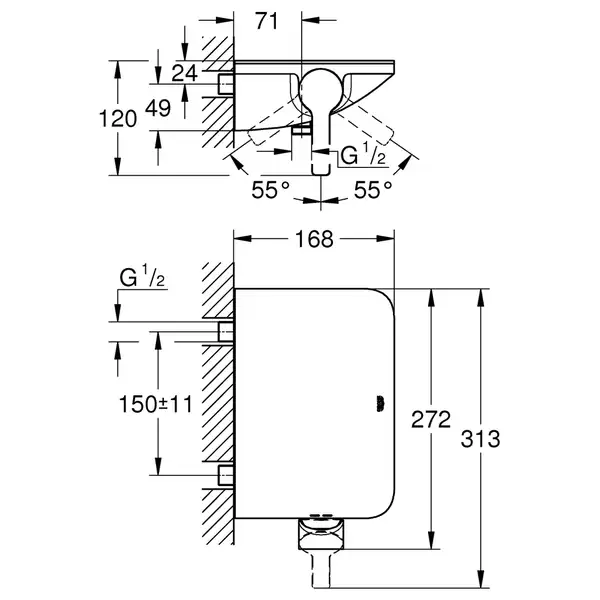 Grohe Lineare New Змішувач для душу, хром (33865001)