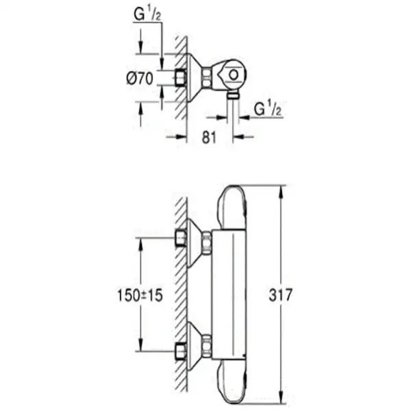 Термостат для душу Grohe Grohtherm 1000 New (34143003) Термостат для душу Grohe Grohtherm 1000 New (34143003)