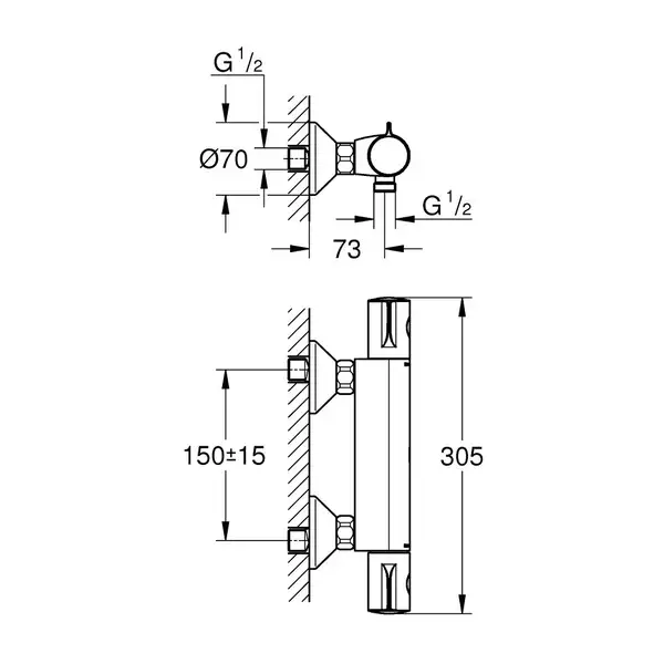 Grohe Grohtherm 800 Термостат для душу, хром (34558000)