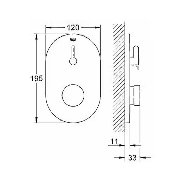 GROHE Смеситель для душа, встраиваемый, внешняя часть Eurosmart Cosmopolitan S (36321000) фото 2 Aquada.com.ua GROHE Смеситель для душа, встраиваемый, внешняя часть Eurosmart Cosmopolitan S (36321000) фото 2 Aquada.com.ua