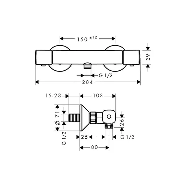 GROHE Hansgrohe Термостат для душа с подключением шланга Ecostat Universal (13122000) фото 2 Aquada.com.ua GROHE Hansgrohe Термостат для душа с подключением шланга Ecostat Universal (13122000) фото 2 Aquada.com.ua