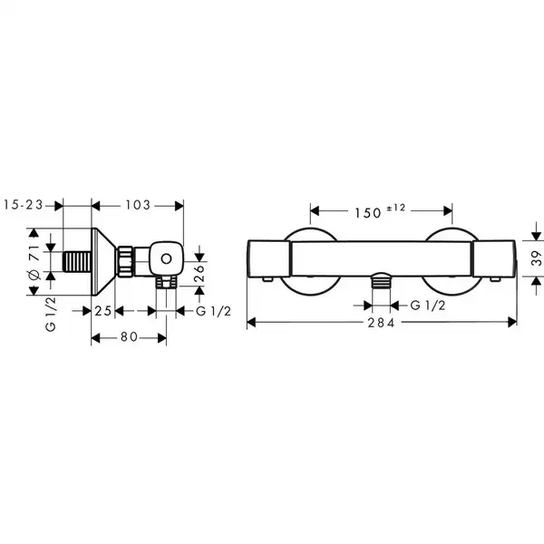Hansgrohe Ecostat Universal Термостат для душа, хром (13122000) Hansgrohe Ecostat Universal Термостат для душа, хром (13122000)