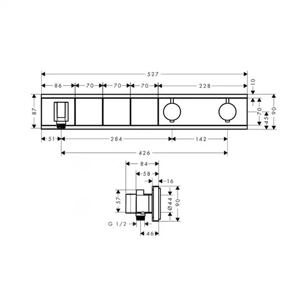 Hansgrohe RainSelect Термостат, скрытый монтаж, 3 потребителя (15356400)