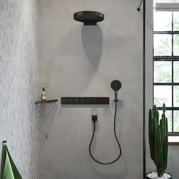 Термостат прихованого монтажу Hansgrohe RainSelect на 4 споживача, Brushed Black (15382340) Термостат прихованого монтажу Hansgrohe RainSelect на 4 споживача, Brushed Black (15382340)