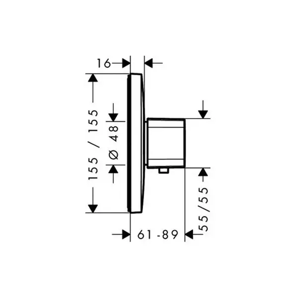 Термостат для душа Hansgrohe Ecostat E Highflow (цвет - хром) (15706000) фото 2 Aquada.com.ua Термостат для душа Hansgrohe Ecostat E Highflow (цвет - хром) (15706000) фото 2 Aquada.com.ua