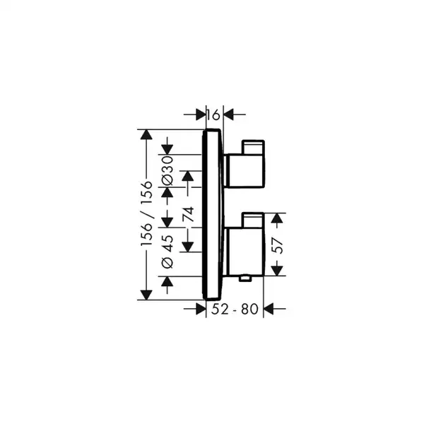 Термостат для душа Hansgrohe Ecostat Square (цвет - хром) (15712000) фото 2 Aquada.com.ua Термостат для душа Hansgrohe Ecostat Square (цвет - хром) (15712000) фото 2 Aquada.com.ua