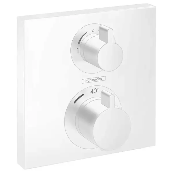 Термостат для душа на 2 потребителя Hansgrohe Ecostat Square (цвет - белый матовый) (15714700) фото 1 Aquada.com.ua