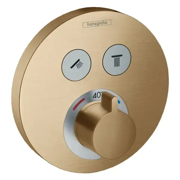 HANSGROHE ShowerSelect S Термостат для ванны, шлифованная бронза (15743140)
