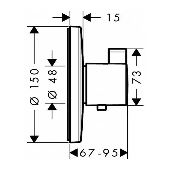Термостат Hansgrohe Ecostat S для душу, прихований монтаж, хром (15755000) Термостат Hansgrohe Ecostat S для душу, прихований монтаж, хром (15755000)