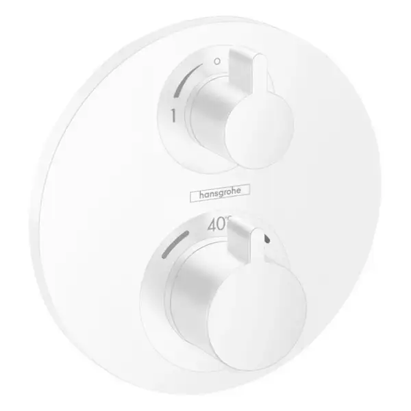 Термостат с запорным/переключающим вентилем Hansgrohe Ecostat S (цвет - белый матовый) (15758700) фото 1 Aquada.com.ua
