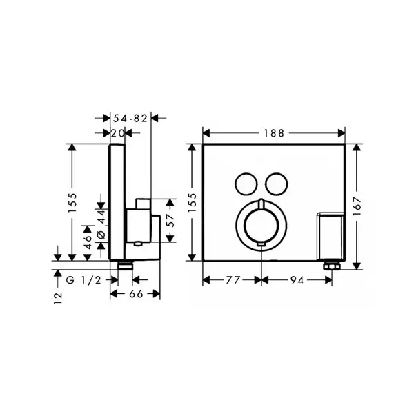 Hansgrohe ShowerSelect Термостат для душу (15765000) Hansgrohe ShowerSelect Термостат для душу (15765000)