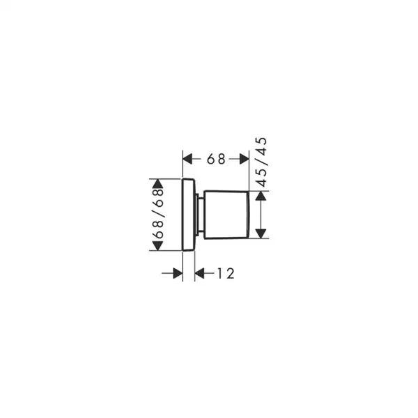 Запорный вентиль Hansgrohe PuraVida (цвет - хром/белый) (15978400) фото 2 Aquada.com.ua