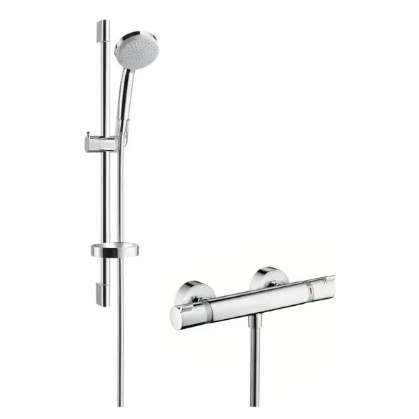 Hansgrohe Термостат для душа Ecostat Comfort с душевым гарнитуром Croma 100 Vario Combi 0,65 см (27034000) фото 1 Aquada.com.ua Hansgrohe Термостат для душа Ecostat Comfort с душевым гарнитуром Croma 100 Vario Combi 0,65 см (27034000) фото 1 Aquada.com.ua
