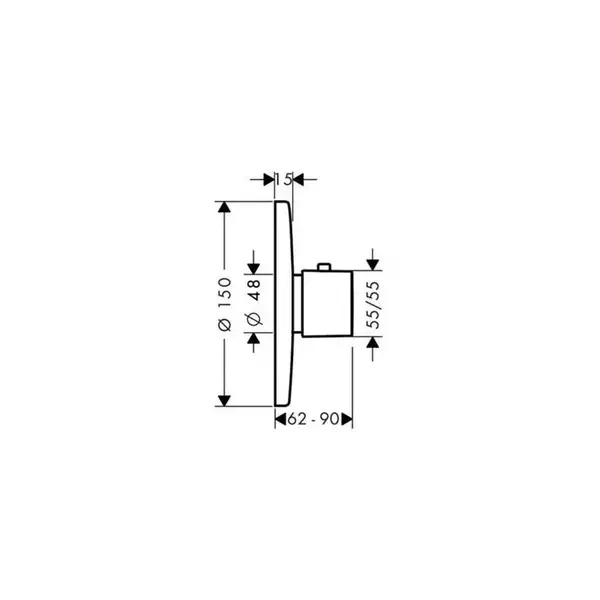 Термостат для душа Hansgrohe Ecostat E (цвет - хром) (31570000) фото 2 Aquada.com.ua