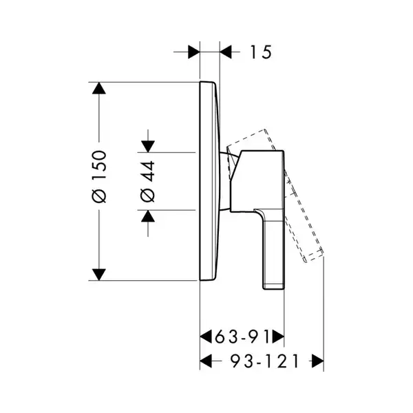 Змішувач для душа Hansgrohe Metris S (31665000)