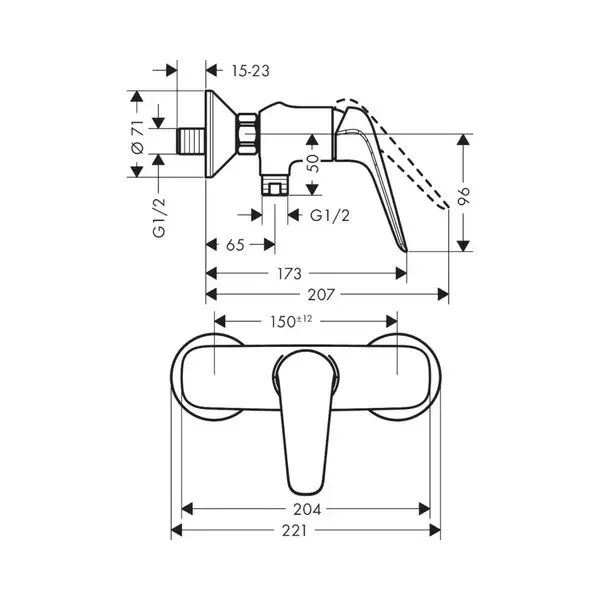 Змішувач для душа Hansgrohe Novus (71060000)