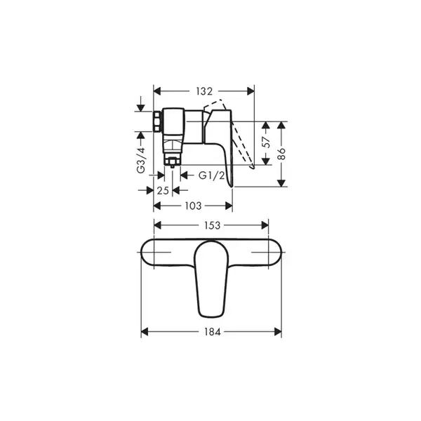 Смеситель для душа Hansgrohe Talis E (цвет - хром) (71761000) фото 2 Aquada.com.ua
