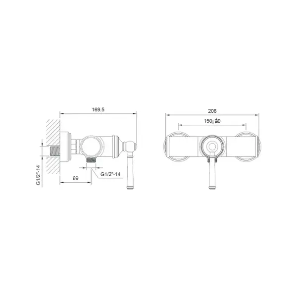 Смеситель для душа Imprese Hydrant (цвет - brushed nickel) (ZMK031806080) фото 2 Aquada.com.ua