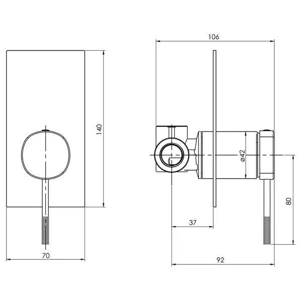 IMPRESE BRENTA смеситель для душа, скрытый монтаж, хром, 35 мм (ZMK071901081) фото 2 Aquada.com.ua