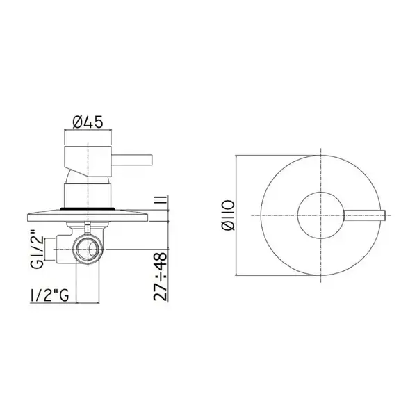 Смеситель для душа Paffoni Light (цвет - сталь) (LIG011ST) Смеситель для душа Paffoni Light (цвет - сталь) (LIG011ST)
