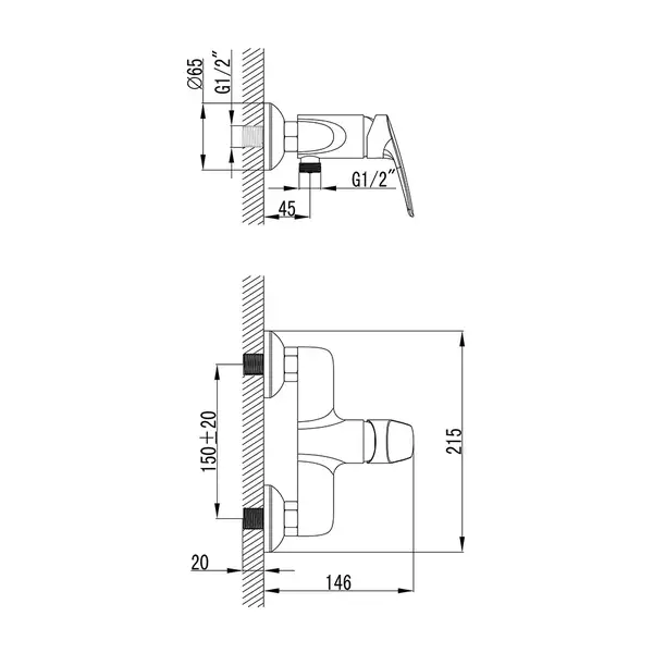 Смеситель для душа Primera Shape (цвет - хром) (10140015) фото 2 Aquada.com.ua Смеситель для душа Primera Shape (цвет - хром) (10140015) фото 2 Aquada.com.ua